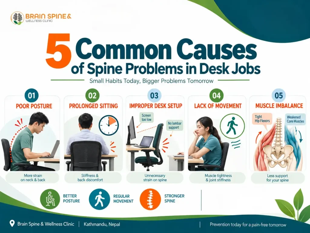 5 Common Causes of Spine Problems in Desk Jobs